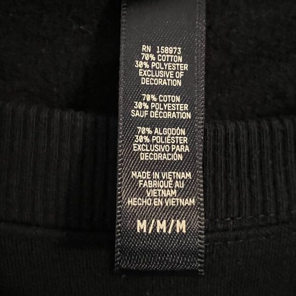 NWT SKIMS Cotton Fleece Classic Crewneck Sweatshirt - Onyx - Medium - Picture 8 of 9